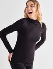Bodycode Long Sleeve Mock Neck Top, Black product photo View 05 S