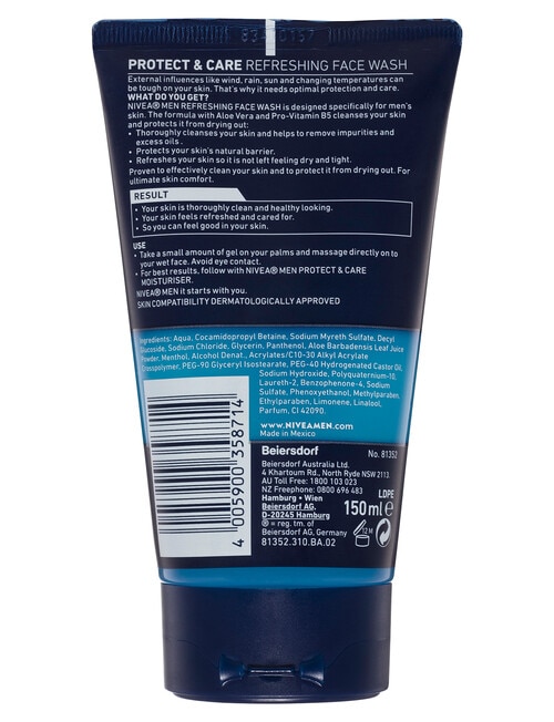 Nivea Men Protect & Care Refresh Face Wash, 150ml product photo View 02 L