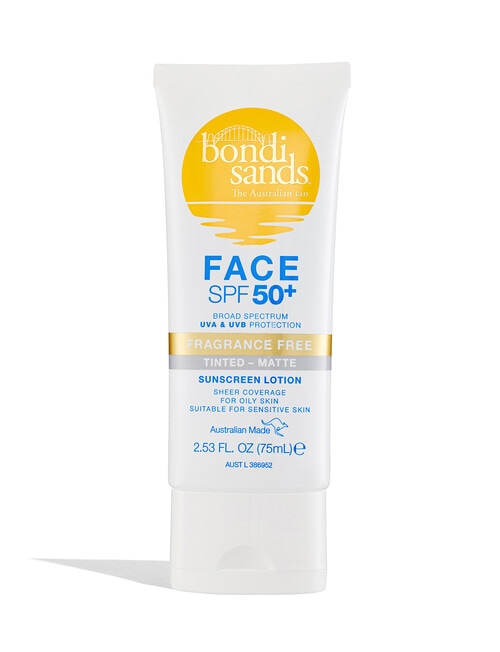 Bondi Sands SPF 50+ Fragrance Free Matte Tinted Face Lotion, 75ml product photo