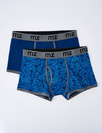 Mazzoni Leaf Print Open Front Trunk, 2-Pack, Blue product photo