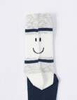 Simon De Winter Smiling Face Wool Blend Crew Sock, Grey product photo View 03 S