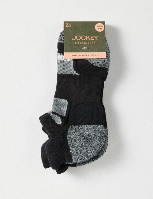 Jockey Woman Cool Active Low Cut Sock, 2-Pack, Black, 8-11 product photo View 02 L