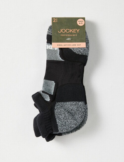 Jockey Woman Cool Active Low Cut Sock, 2Pack, Black, 811 Socks