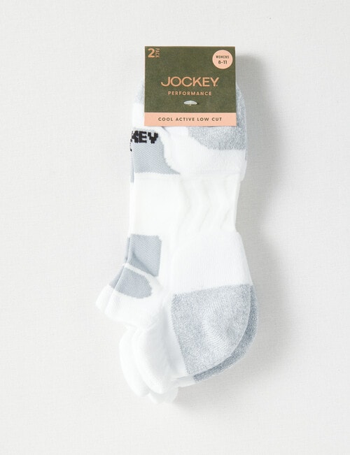 Jockey Woman Cool Active Low Cut Sock, 2Pack, White, 811 Socks
