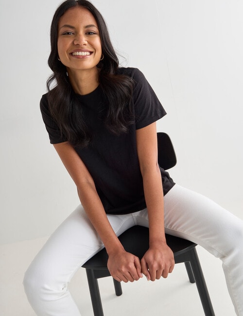 Zest Organic Cotton Short Sleeve Tee, Black product photo View 03 L