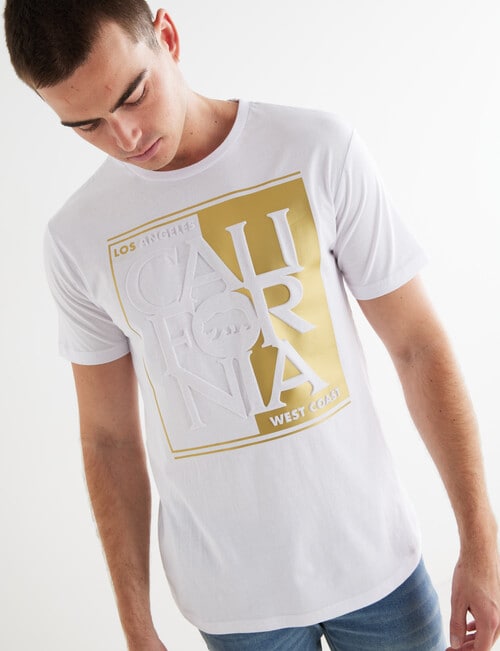 Tarnish Gold West Coast Tee, White product photo