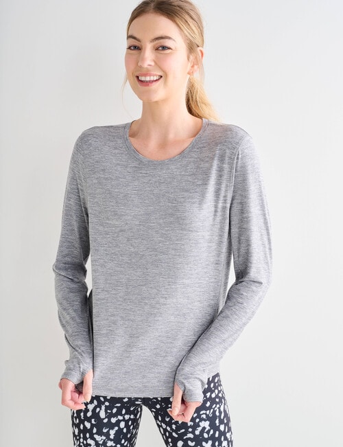 Superfit Long Sleeve Limitless Tee, Grey product photo View 05 L