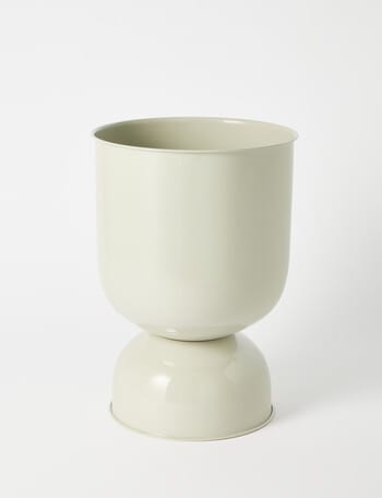 M&Co Monrovia Metal Planter, Grey, Small product photo