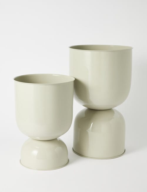 M&Co Monrovia Metal Planter, Grey, Small product photo View 04 L