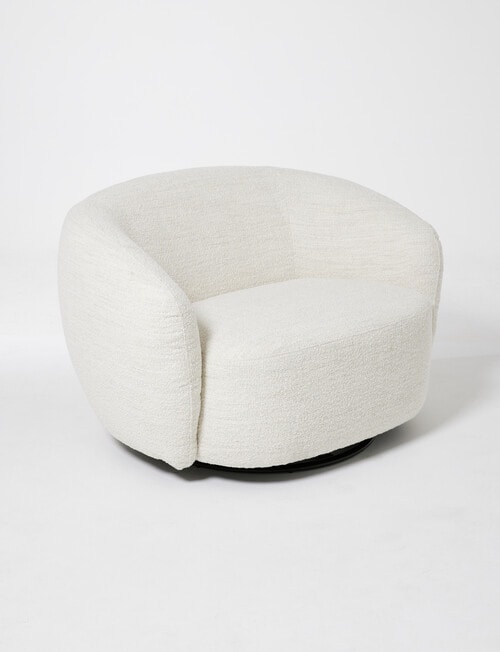 LUCA Furniture Callie Swivel Chair, Boucle Natural product photo