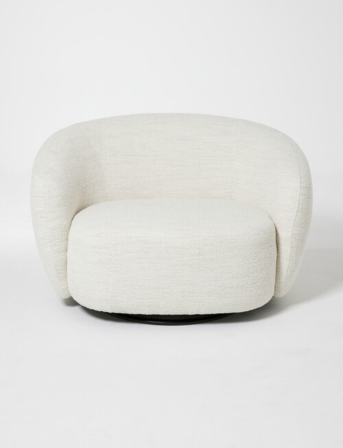LUCA Furniture Callie Swivel Chair, Boucle Natural product photo View 03 L