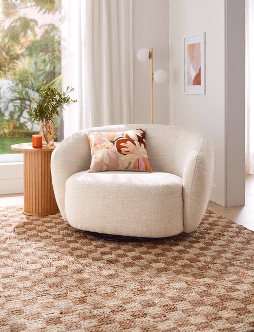 LUCA Furniture Callie Swivel Chair, Boucle Natural product photo View 09 L