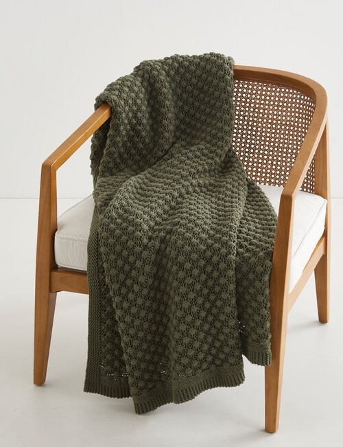 Domani Arietta Throw, Olive product photo View 03 L