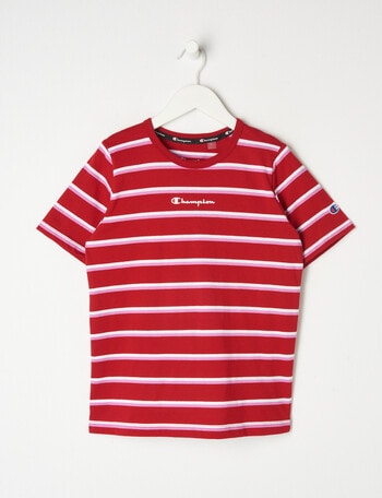 Champion Short Sleeve Stripe Tee, Red product photo