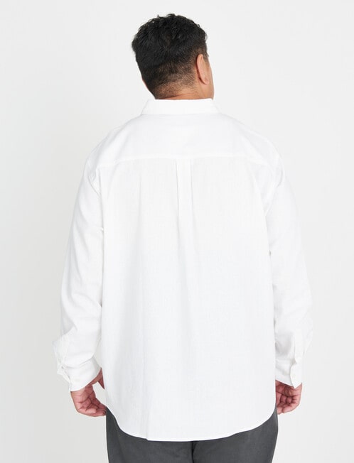 Chisel King Size Linen Shirt, White product photo View 02 L