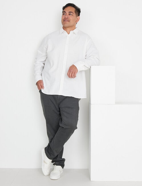Chisel King Size Linen Shirt, White product photo View 03 L