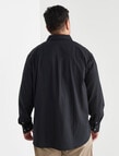 Chisel King Size Linen Shirt, Black product photo View 02 S