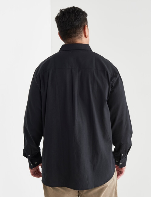 Chisel King Size Linen Shirt, Black product photo View 02 L