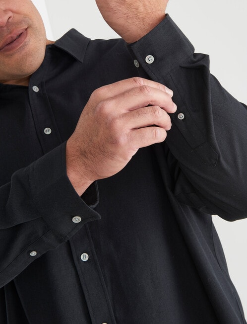 Chisel King Size Linen Shirt, Black product photo View 04 L