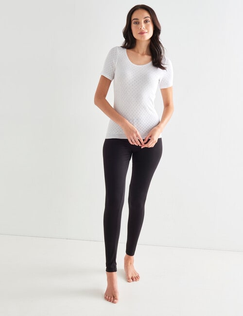 Lyric Thermals Harmony Cotton Pointelle Short Sleeve Top, White product photo View 03 L