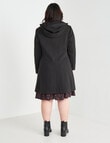 Studio Curve Hooded Swing Coat, Black product photo View 02 S