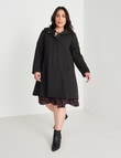 Studio Curve Hooded Swing Coat, Black product photo View 03 S