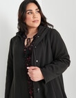 Studio Curve Hooded Swing Coat, Black product photo View 04 S