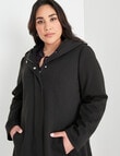 Studio Curve Hooded Swing Coat, Black product photo View 05 S