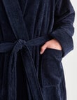 Mazzoni Cotton Velour Robe, Navy product photo View 04 S