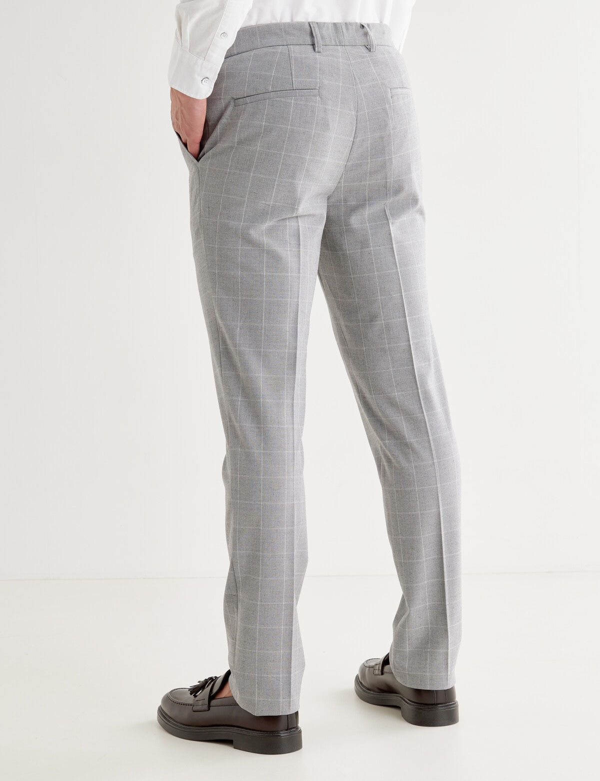 Buy Selected Homme Grey Slim Fit Checks Trousers for Mens Online @ Tata CLiQ