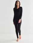 Lyric Thermals Harmony Cotton Pointelle Long Sleeve Top, Black product photo View 03 S