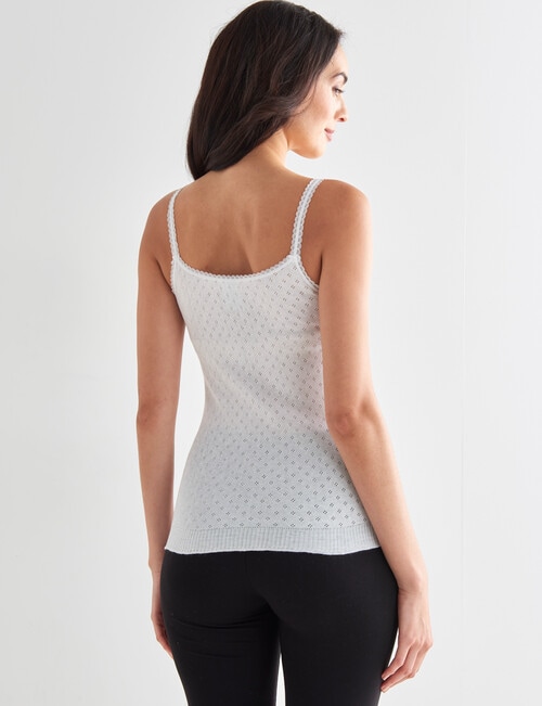 Lyric Thermals Harmony Cotton Pointelle Cami, White product photo View 02 L