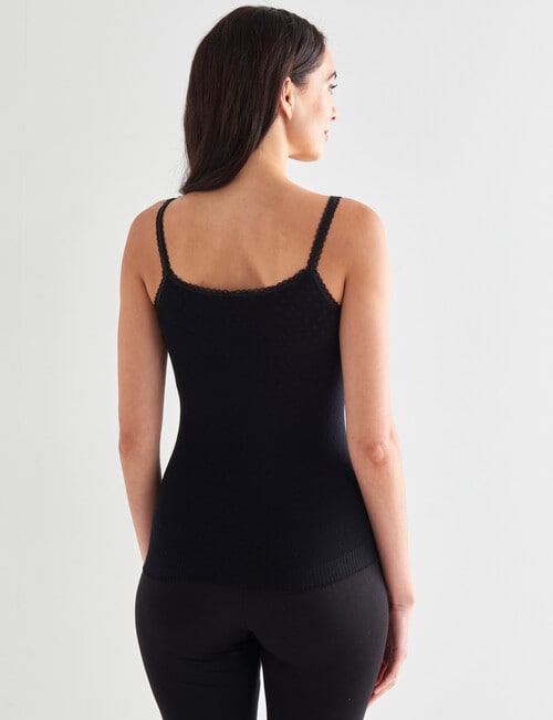 Lyric Thermals Harmony Cotton Pointelle Cami, Black product photo View 02 L