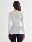 Lyric Thermals Harmony Cotton Pointelle Long Sleeve Top, White product photo View 02 S