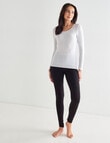 Lyric Thermals Harmony Cotton Pointelle Long Sleeve Top, White product photo View 03 S