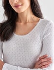 Lyric Thermals Harmony Cotton Pointelle Long Sleeve Top, White product photo View 04 S