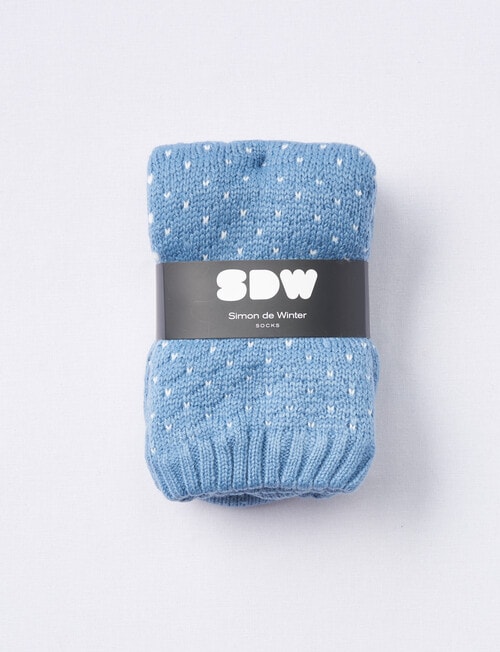 Simon De Winter Honeycomb Home Socks, Light Dusk Blue product photo View 02 L