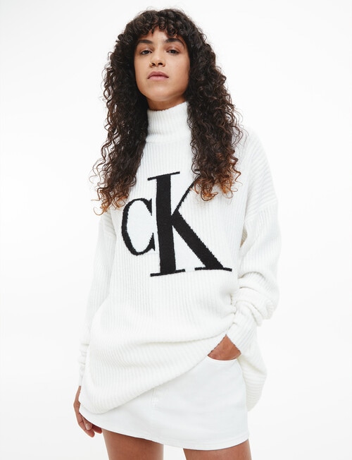 Calvin Klein Oversized Knit Sweater, Ivory - Knitwear