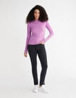 Calvin Klein Badge Rib Long-Sleeve Top, Iris Orchid product photo View 04 S