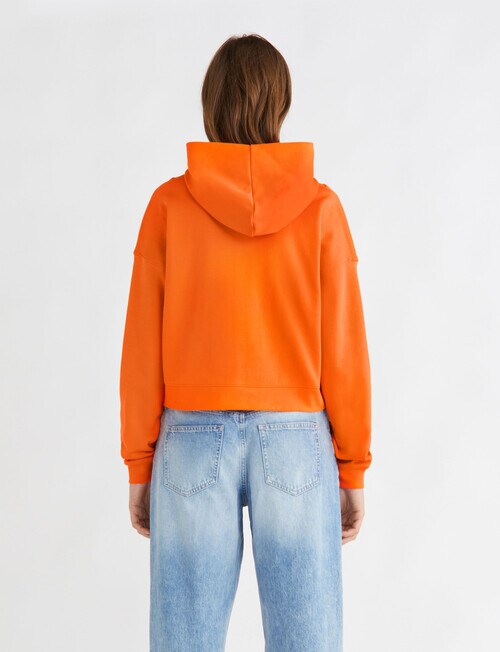 Calvin Klein Rib Insert Interlock Hoodie, Orange product photo View 02 L