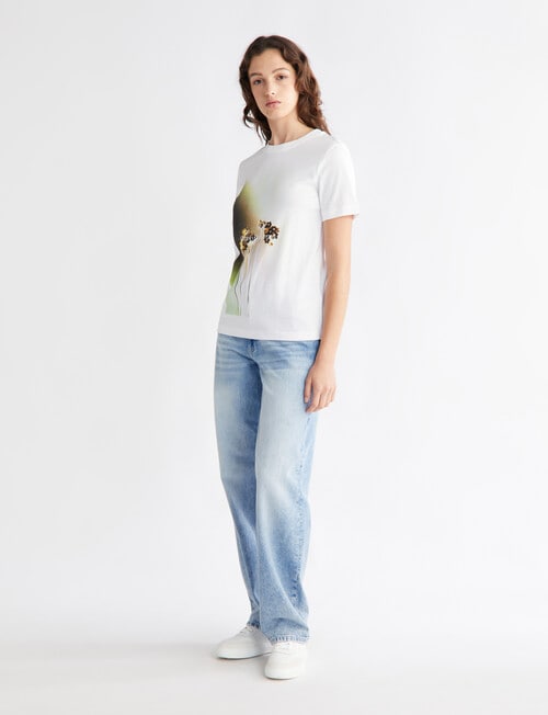 Calvin Klein Floral Photoprint Tee, White product photo View 04 L