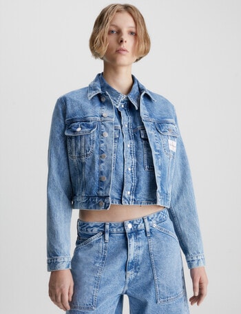 Calvin Klein Cropped 90'S Denim Jacket, Vintage Blue product photo