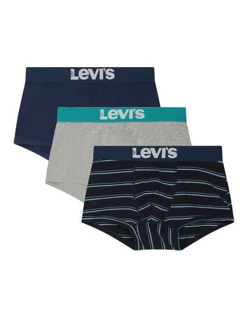 Levis T-Shirt Striped Trunks, 3-Pack, Grey & Navy product photo