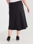 Studio Curve Collection A-Line Ponte Skirt, Black product photo View 02 S