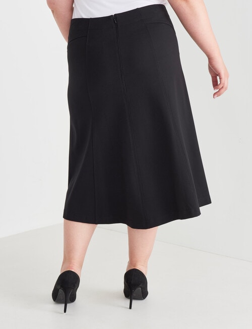 Studio Curve Collection A-Line Ponte Skirt, Black product photo View 02 L