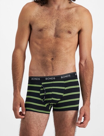 Bonds Guyfront Stripe Trunk, Black & Wild Willow product photo