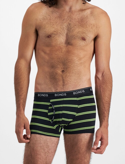 Bonds Guyfront Stripe Trunk, Black & Wild Willow product photo