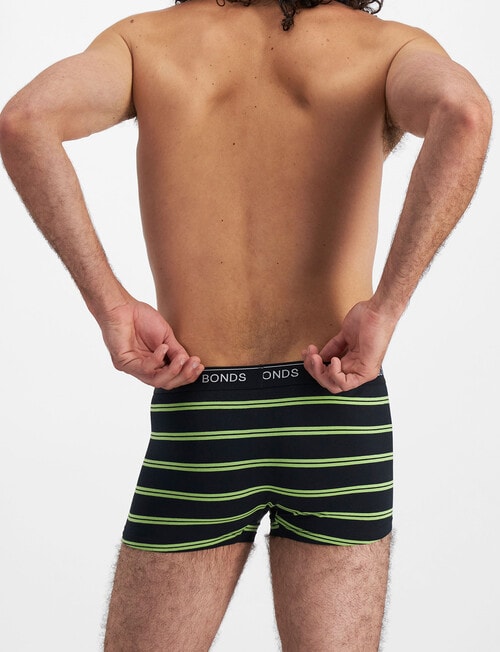 Bonds Guyfront Stripe Trunk, Black & Wild Willow product photo View 03 L