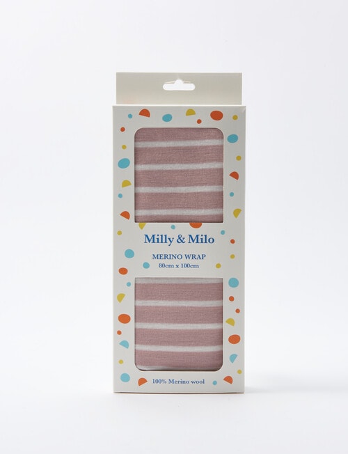 Milly & Milo Merino Wrap, Misty Rose Stripe product photo View 02 L