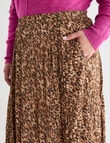 Studio Curve Hammered Satin Skirt Animal, Brown product photo View 04 S